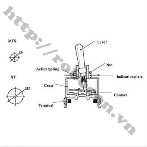 Công Gạt 3 Chân 3 Vịt Trí MTS-103 6A-125V 